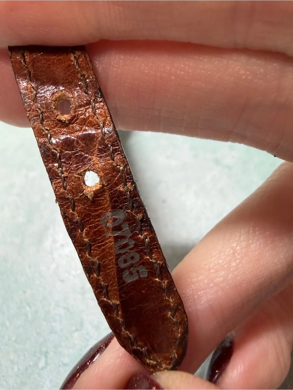 Brighton brown leather bracelet with silver tone heart detail belt style